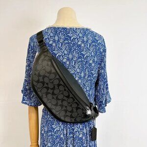 Coach 78777 Warren Belt Bag In Signature Canvas IN Black
